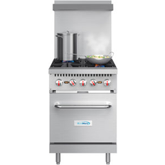 Ranges KoolMore 4 Burner Commercial Natural Gray, Stainless Steel