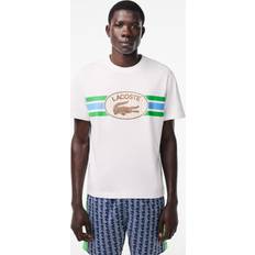 Lacoste Monogram Print Regular Fit Cotton T-shirt White Green Blue