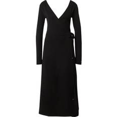 Tommy Hilfiger V-Neck Midi Wrap Dress BLACK