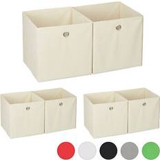 Beige Storage Boxes Relaxdays stoff stoffbox regalbox faltbox Staukasten
