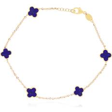 Lapis Jewelry The Lovery Mini Lapis Clover Bracelet - Gold/Blue