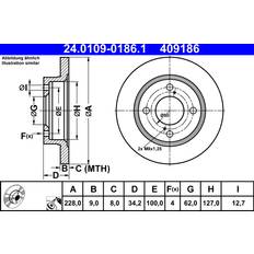 Suzuki Bromssystem ATE 24.0109-0186.1 Bromsskiva