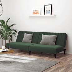 VidaXL Sammet Möbler vidaXL Bäddsoffa 2-Sits Mörkgrön Sammet Soffa