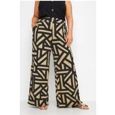 Yours Geometric Print Wide Leg Brown 30-32R