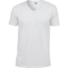 Gildan Camisetas Gildan Soft Style V-Neck Short Sleeve T-Shirt White