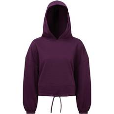 Cropped Jumpers Tridri Cropped Oversize Hoodie Plum