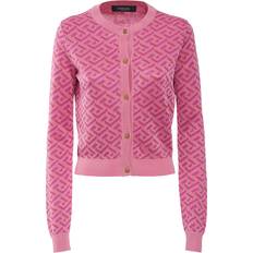 Versace Cardigans Versace Pink La Greca Cardigan IT