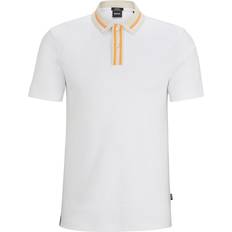 HUGO BOSS Polo Shirts HUGO BOSS Phillipson Slim Fit Polo Shirt, White/Orange