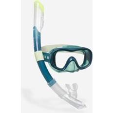 Adult Snorkelling Kit Comfort Mask And Drytop Snorkel Green