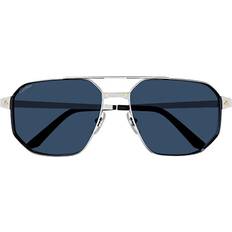 Cartier Women Sunglasses Cartier CT0462S 002 Silver Blue Sunglasses