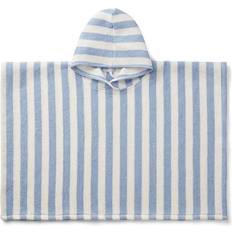 Badponcho barn Liewood badponcho Paco 3-4 år, rand sky blue/creme