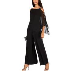 Elastane/Lycra/Spandex Capes & Ponchos MSK Womens Embellished Poncho Sleeve Jumpsuit