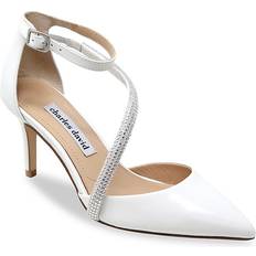 Charles David Women's Adorn Point-Toe Leather Pumps White