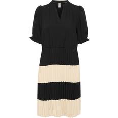 CULTURE Kjole 'Betty' beige sort beige sort