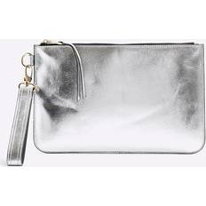 River Island Clutches River Island Womens Metallic Leather Clutch Bag One Size