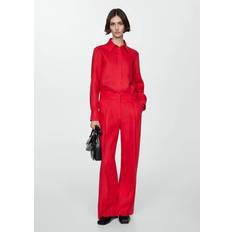Mango Linen Co-Ord Trousers - Red
