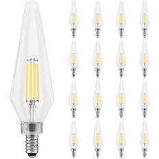 Luxrite E12 Candelabra LED Light Bulbs 60 Watt Equivalent, 2700K Warm White, Enclosed Fixture Rated, Dimmable. 5000K Bright White