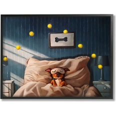 Stupell Morning Dog Sleeping Eye Mask Bouncing Lucia Framed Art