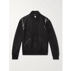 Saint Laurent Collegejacke aus Wolle Schwarz