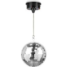 Machines de Fête Fuzzix MB20ML Boule à Facettes 20 cm avec Moteur et LED RGBW Moteur à Piles, Boule à suspendre