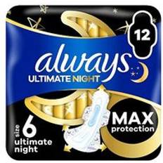 Always Sanitary Towels Ultimate Night Wings X12 Pads