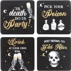 Black Coasters Something Different Set of 4 Spooky Party Coaster 4pcs