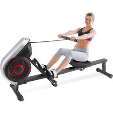 Rowing Machines SereneLife Rowing Machine – Air and Magnetic Rowing Machine – Rowing Exercise Machine for Gym or Home Use – Measures Time, Distance, Stride, Calories Burned – Rowing Machine Cardio Workout for Fitness