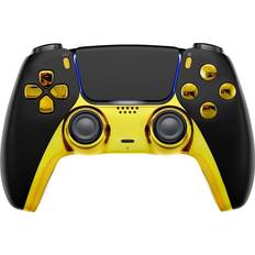 Game Controllers ModdedZone Custom Wireless UN-MODDED PRO Controller compatible with PS5 Exclusive Unique Design Black/Gold