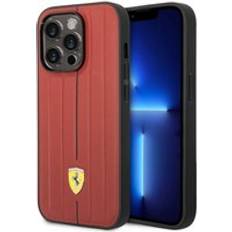 Ferrari Logo Leather Phone Case iPhone 14 Pro Red