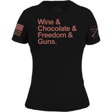 T-shirts Grunt Style Wine and Chocolate Short-Sleeve T-Shirt for Ladies Black