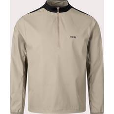 BOSS Mens Quarter Zip Faster Athletic Pullover Smock Colour: 334 Light/Pastel Green Beige