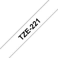 Brother TZe-221 Självhäftande Svart På Vitt