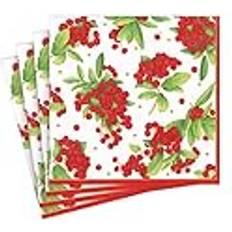 Christmas Paper Napkins Caspari Cocktail- oder Tee-Servietten, 25 cm, quadratisch, 50,8 Stück