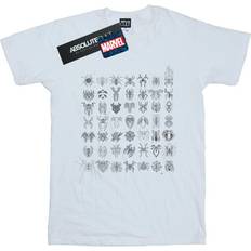 Clothing Marvel Spider-Man Spidey Symbols Sketched Cotton Boyfriend T-Shirt White