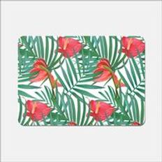 Green Place Mats Warren Reed Tropical Flowers And Palm Leaves Place Mat Green
