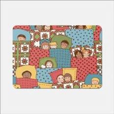 Textiles Warren Reed Drawn Sleeping Doodle Faces Place Mat Red