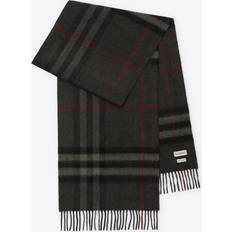 Check Cashmere Scarf Charcoal