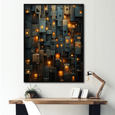 Copper Framed Art Design Art Copper Canyons Skycrapers Cityscape I Framed Art