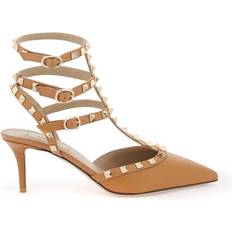 Plataforma Tacones y Zapatos de Tacón Valentino Garavani Rockstud Slingback Pump - Grainy Leather