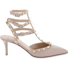 Valentino Garavani Rockstud Caged 65 Leather Ankle Strap Pump