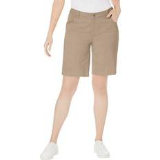 Jessica London Shorts Jessica London Plus Women's Classic Denim Shorts in New Khaki Size W 100% Jean