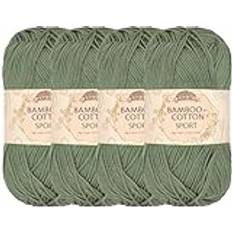 Bamboomn JubileeGarn Bambu bomull sport 4 lager garn – 50 g/skein – brinnande salvia – 4 nystan