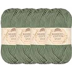 JubileeGarn Bambu bomull sport 4 lager garn – 50 g/skein – brinnande salvia – 4 nystan