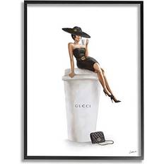 Stylish Fashion Female Pose Coffee Designer 11 x 14 Black