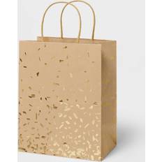 Brown Party Supplies Spritz Gold Foil Specks Brown Small Gift Bag Spritz