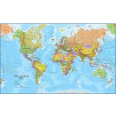 Brayden Studio Large World Wall Map Political Print on Paper