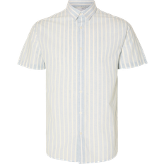 Selected HOMME Skjorte slhRegnew-linen Shirt SS Classic Blå