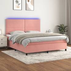 180 cm - Pink Kontinentalsenge Homie med LED-lys Kontinentalseng