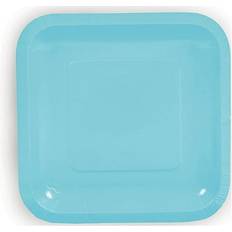 Baby Shower Disposable Plates Oriental Trading 24 Pc 7" Light Blue Square Paper Dessert Plates