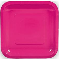 Baby Shower Disposable Plates Oriental Trading 24 Pc 7" Hot Pink Square Paper Dessert Plates